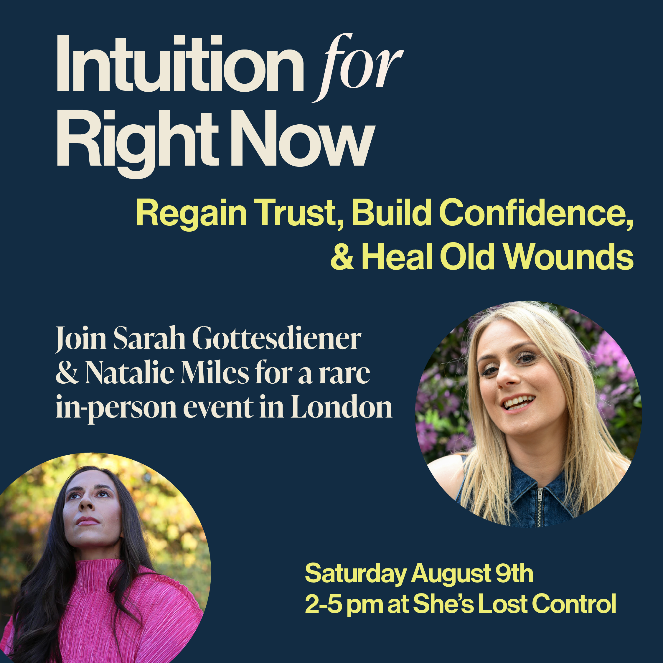 In-Person London Event: Intuition For Right Now: Regain Trust, Build Confidence, and Heal Old Wounds with Natalie Miles