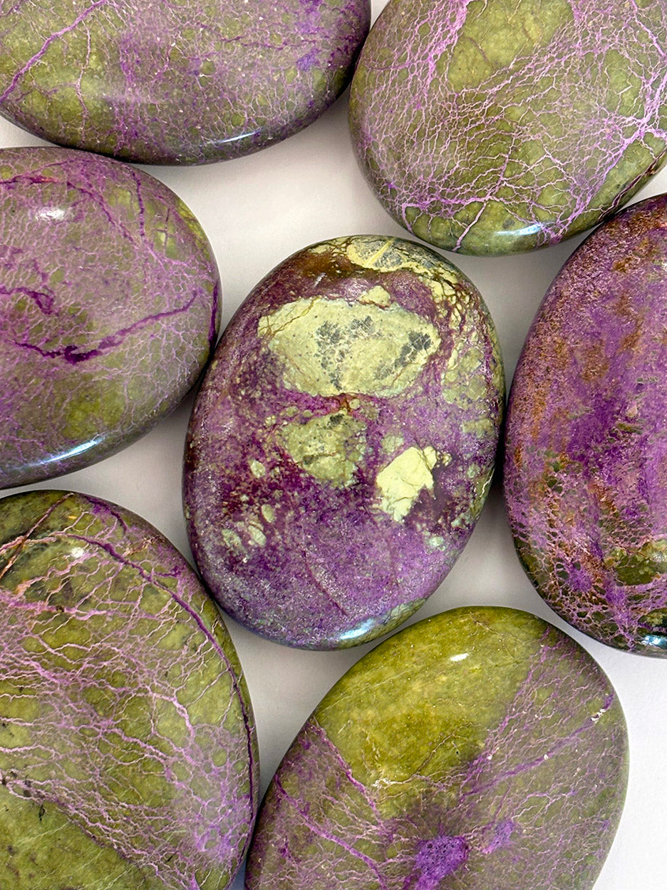 Serpentine and Stichtite Cabochon for Intuition and Emotional Alchemy