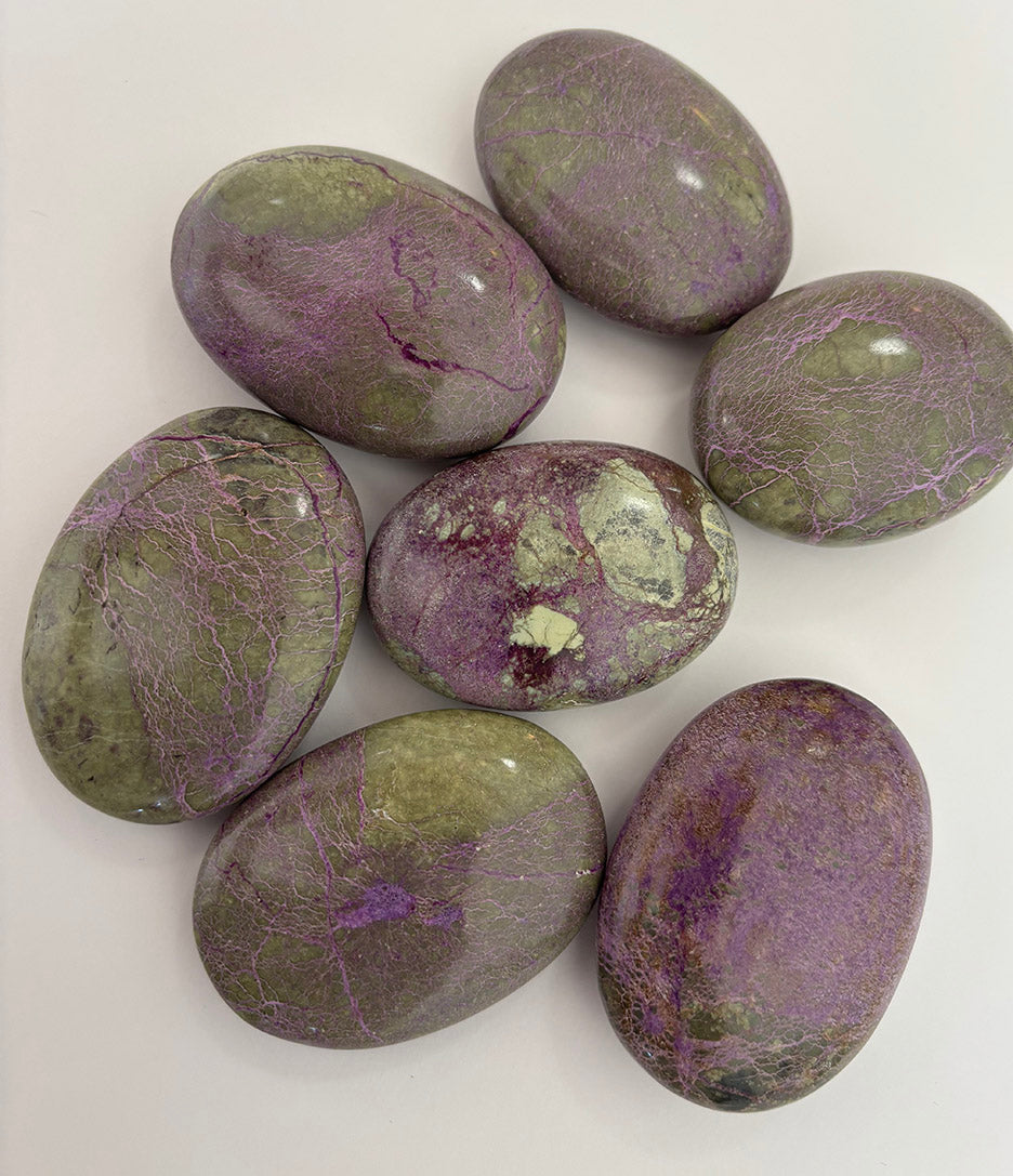 Serpentine and Stichtite Cabochon for Intuition and Emotional Alchemy