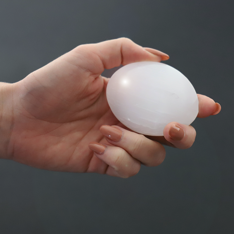 Selenite Palm Stone For Clearing & Connection