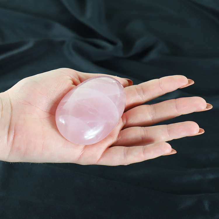 Star Rose Quartz Palm Stone For Self-Love & Receiving