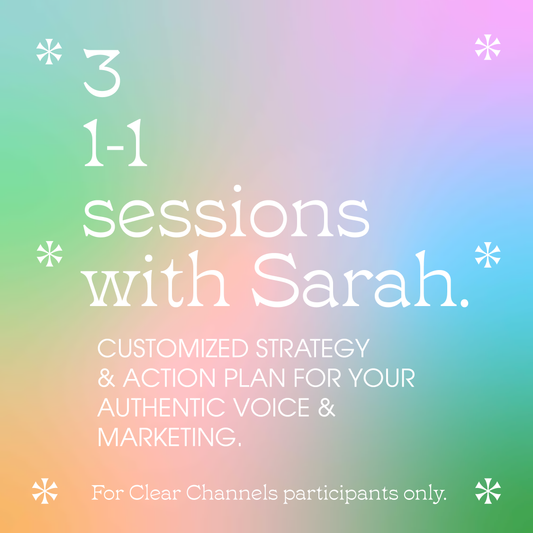 1-1 Clear Channels Sessions with Sarah Faith Gottesdiener