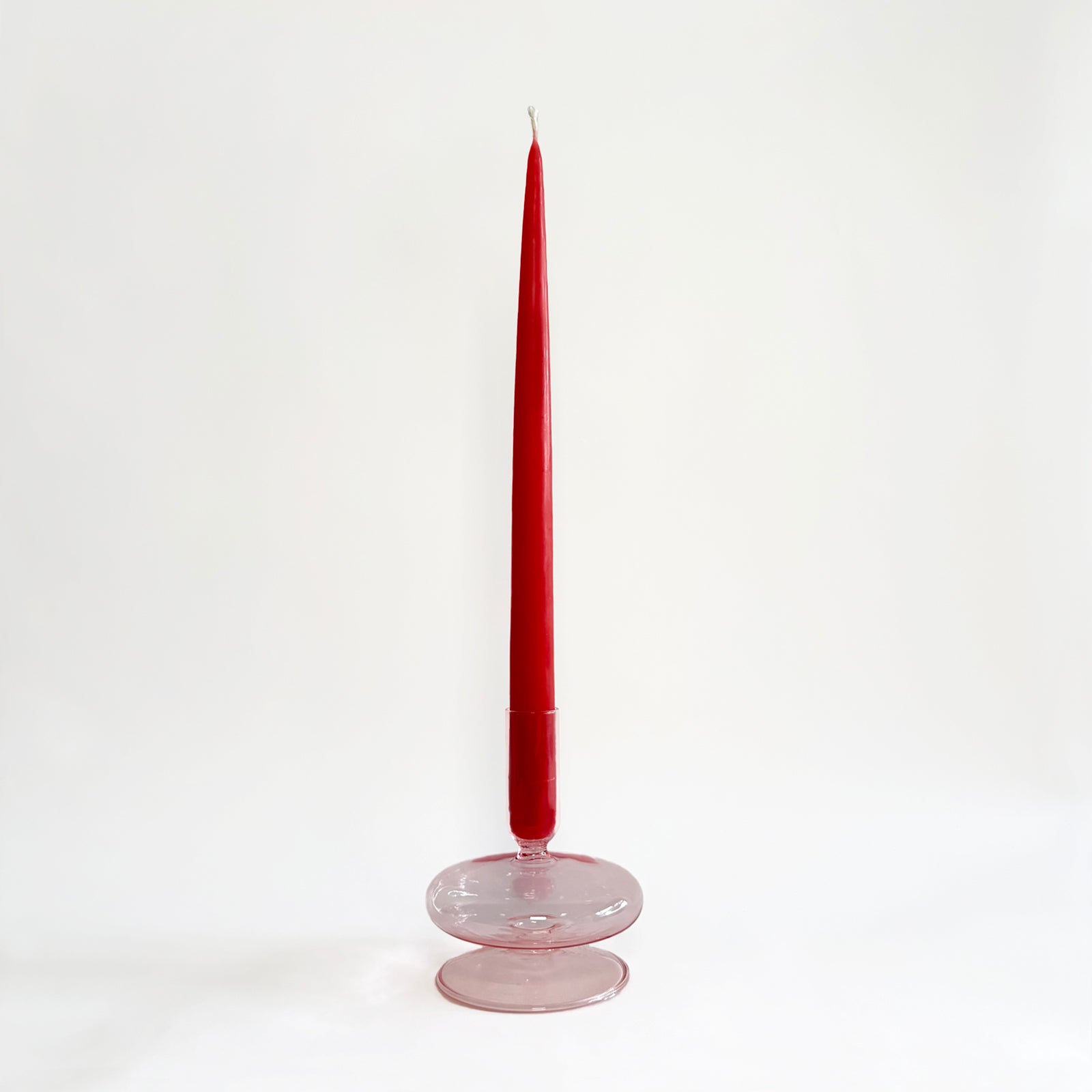 The Love Letter: Pink Glass Candleholder