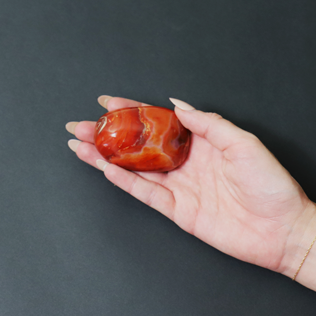 Carnelian Palm Stone For Creativity & Vitality