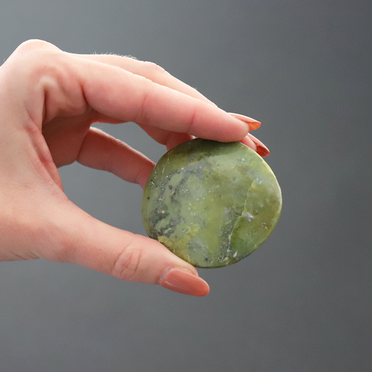 Serpentine Palm Stone For Abundance & Connection
