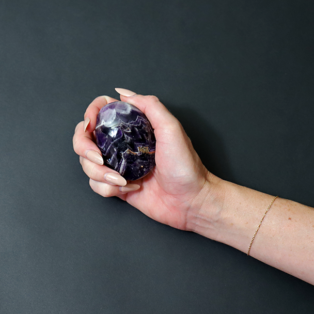 Amethyst Palm Stone For Psychic Protection & Clarity